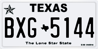 TX license plate BXG5144