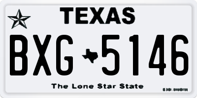 TX license plate BXG5146