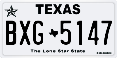 TX license plate BXG5147