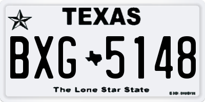 TX license plate BXG5148