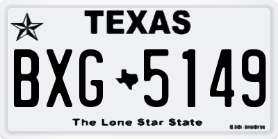 TX license plate BXG5149