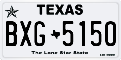 TX license plate BXG5150