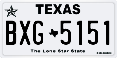 TX license plate BXG5151