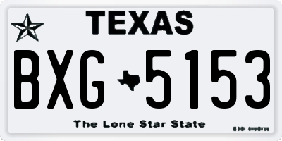 TX license plate BXG5153
