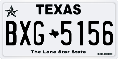 TX license plate BXG5156