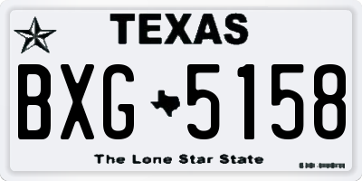 TX license plate BXG5158