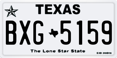 TX license plate BXG5159