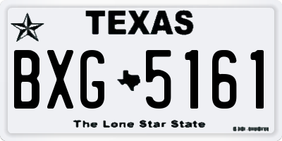 TX license plate BXG5161