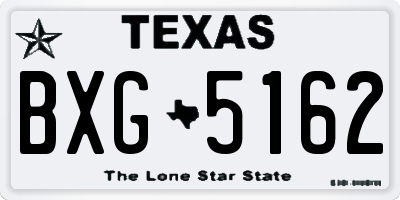 TX license plate BXG5162