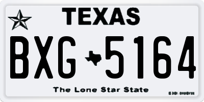 TX license plate BXG5164