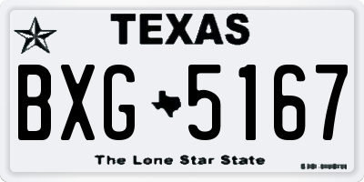 TX license plate BXG5167
