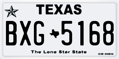 TX license plate BXG5168