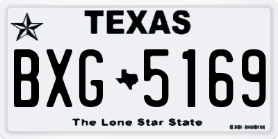 TX license plate BXG5169