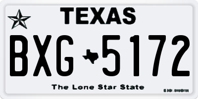 TX license plate BXG5172
