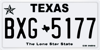 TX license plate BXG5177