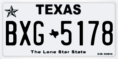 TX license plate BXG5178