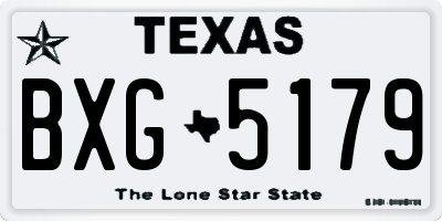 TX license plate BXG5179