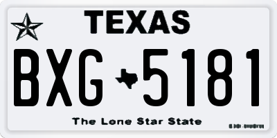 TX license plate BXG5181