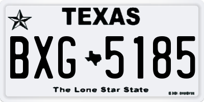 TX license plate BXG5185