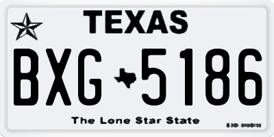 TX license plate BXG5186