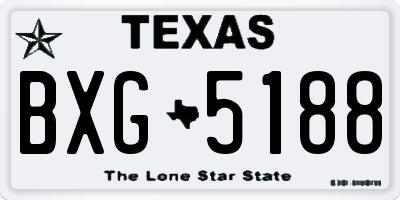 TX license plate BXG5188