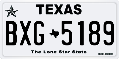 TX license plate BXG5189