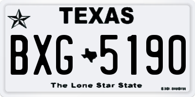 TX license plate BXG5190