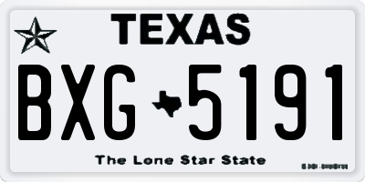 TX license plate BXG5191