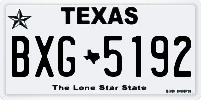 TX license plate BXG5192