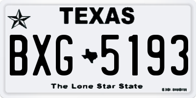 TX license plate BXG5193