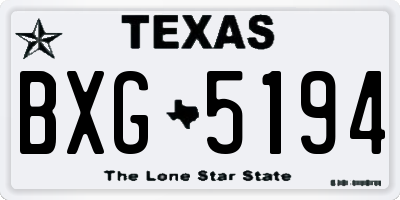 TX license plate BXG5194