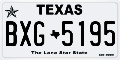 TX license plate BXG5195