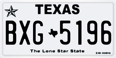 TX license plate BXG5196