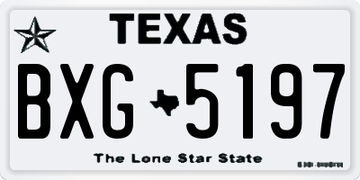 TX license plate BXG5197