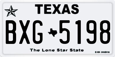 TX license plate BXG5198