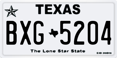 TX license plate BXG5204