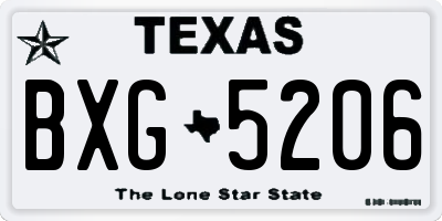 TX license plate BXG5206