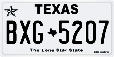 TX license plate BXG5207