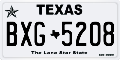 TX license plate BXG5208