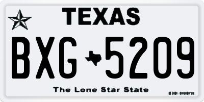 TX license plate BXG5209