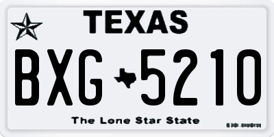 TX license plate BXG5210