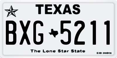 TX license plate BXG5211