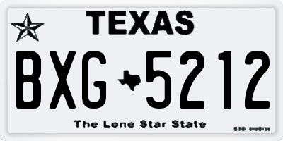 TX license plate BXG5212
