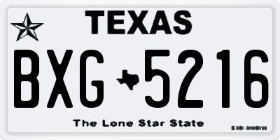 TX license plate BXG5216