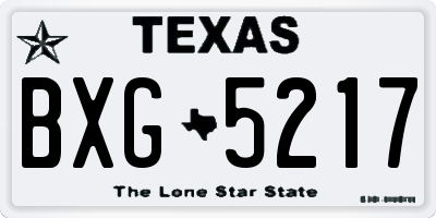 TX license plate BXG5217