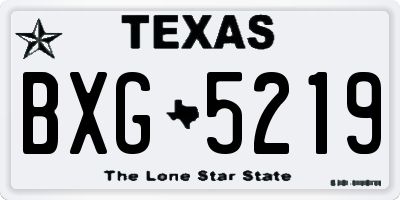 TX license plate BXG5219