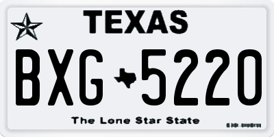 TX license plate BXG5220