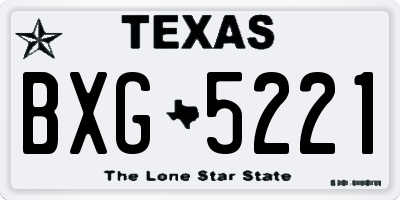 TX license plate BXG5221