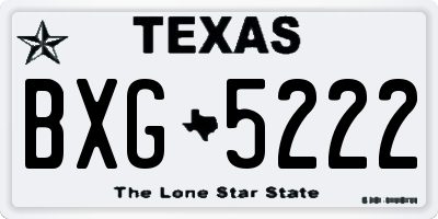 TX license plate BXG5222