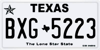TX license plate BXG5223